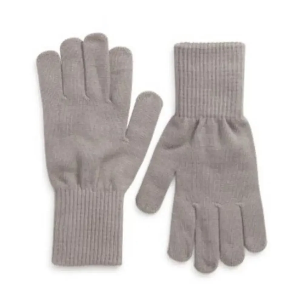 Trouve Gray Gloves Stretch Knit One Size